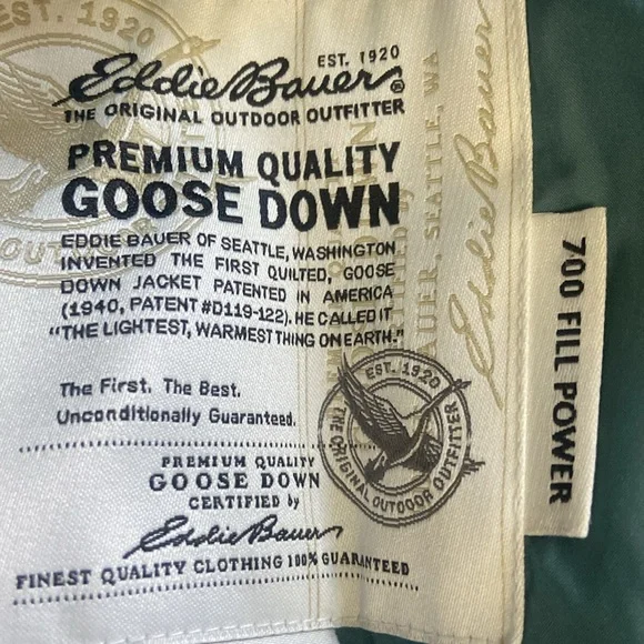 Eddie Bauer EB700 Sz SP Emerald Green Goose Down Puffer Woman’s Jacket - Picture 5 of 11
